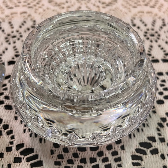 Vintage mismatched crystal taper candlestick holders brass topper & jello mold - Picture 8 of 15